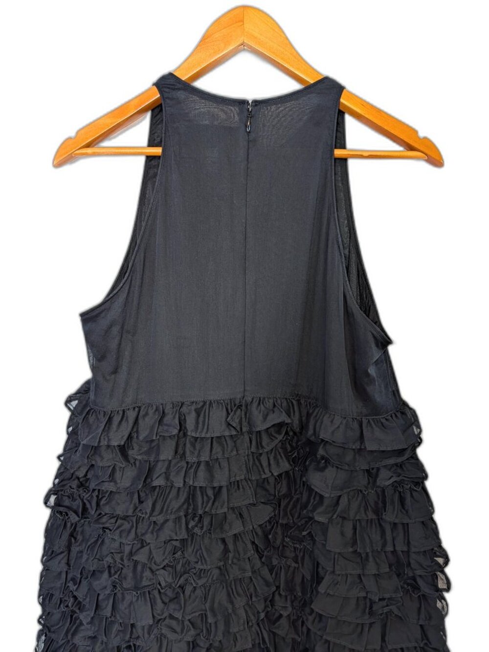 Burberry	 London | Black Cotton Tiered Ruffle Bottom Sleeveless Dress Size US 10 - Picture 7 of 14